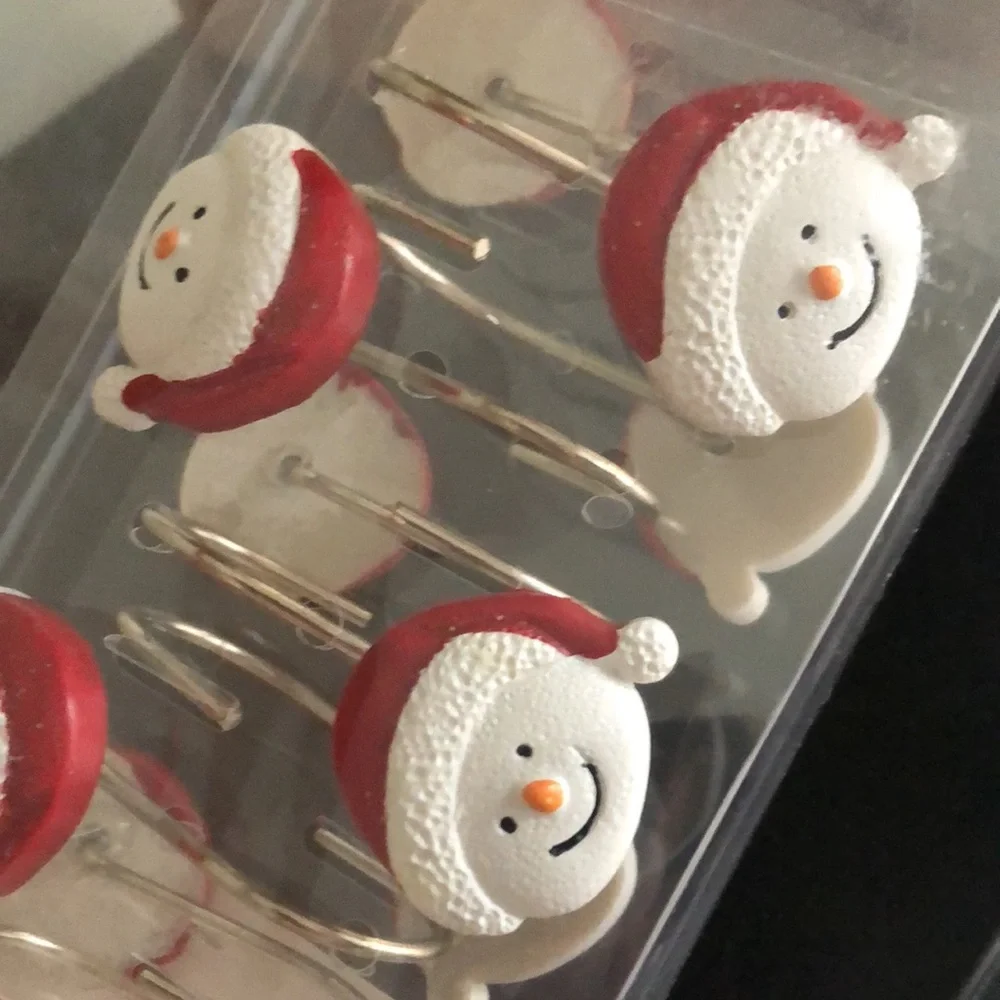 Decorative SANTA Shower Curtain Hooks